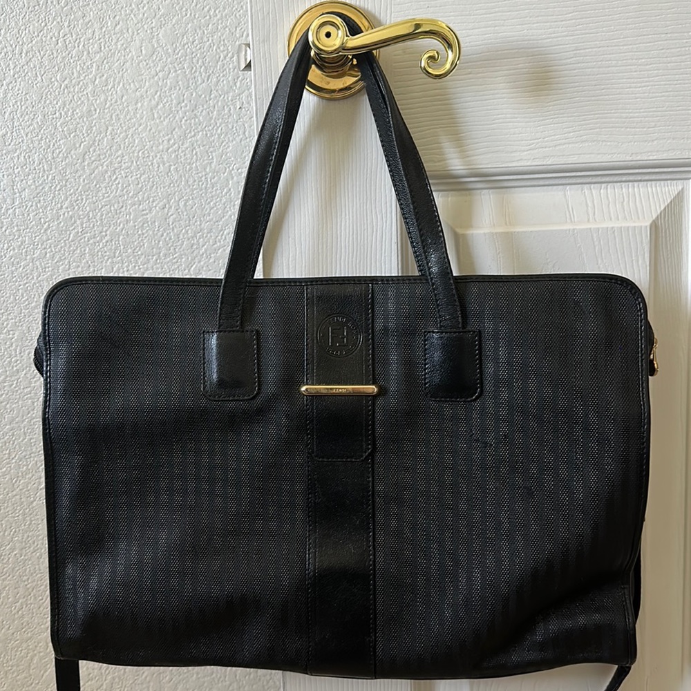 Vintage Fendi Black Briefcase